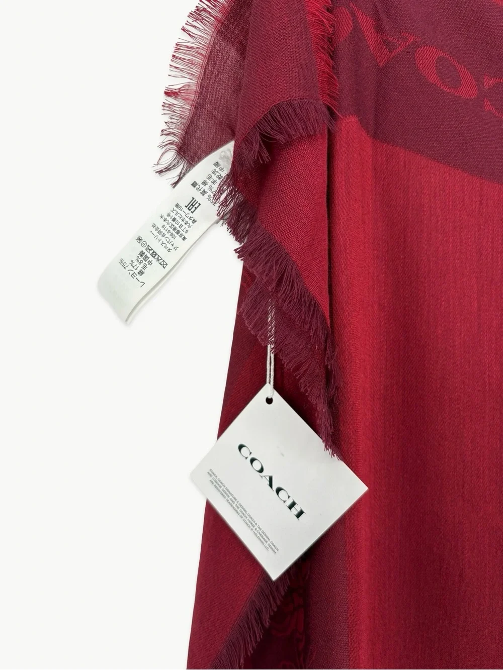 Coach Horse & Carriage Border Oversized Square Scarf 1941 Red NWT